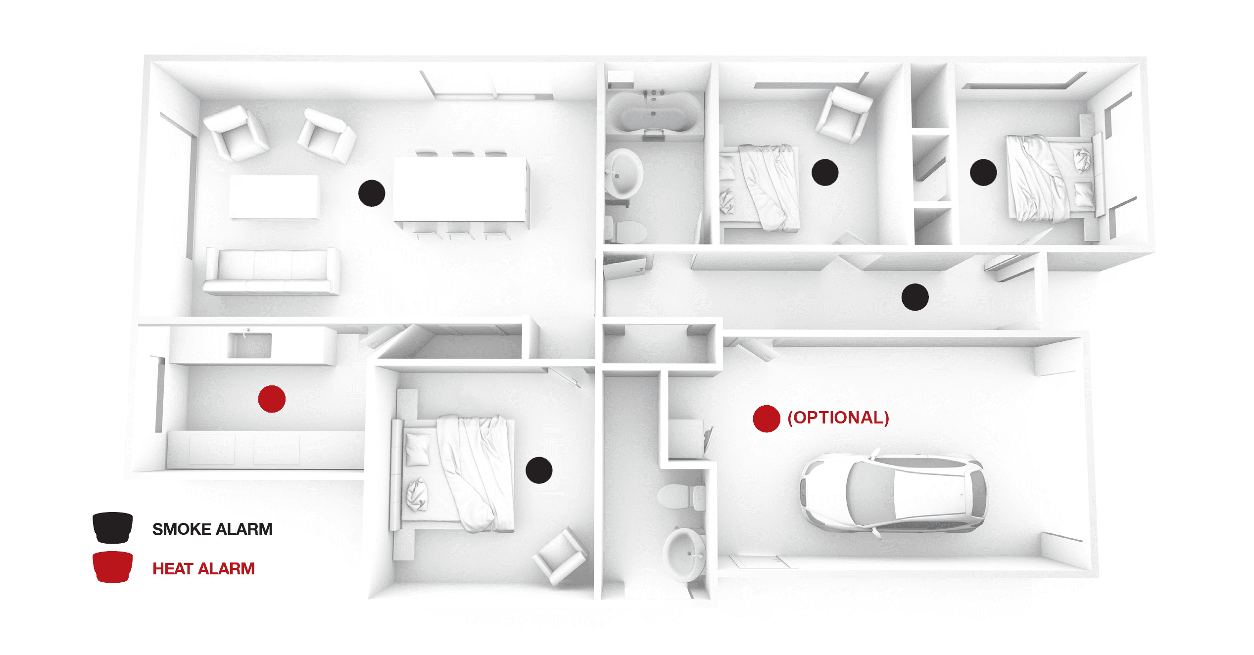 NZBC House Image with Heat in Garage